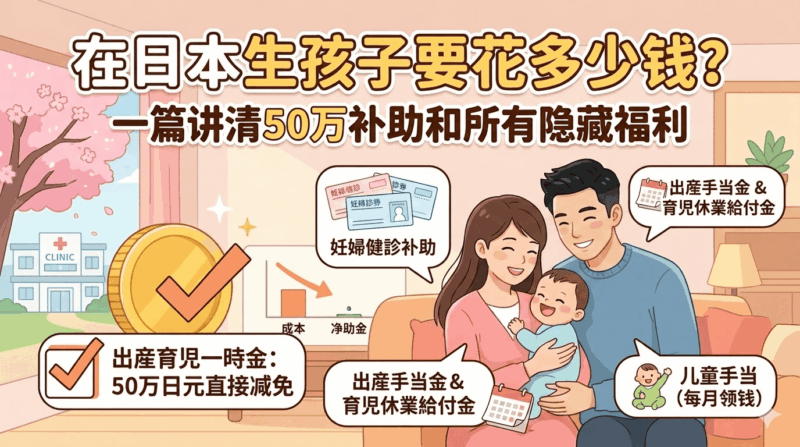 在日本生孩子要花多少钱？一篇讲清50万补助和所有隐藏福利-日本保保网